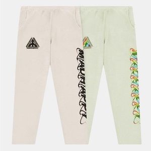 MADHAPPY rainbow white eclipse sweatpants